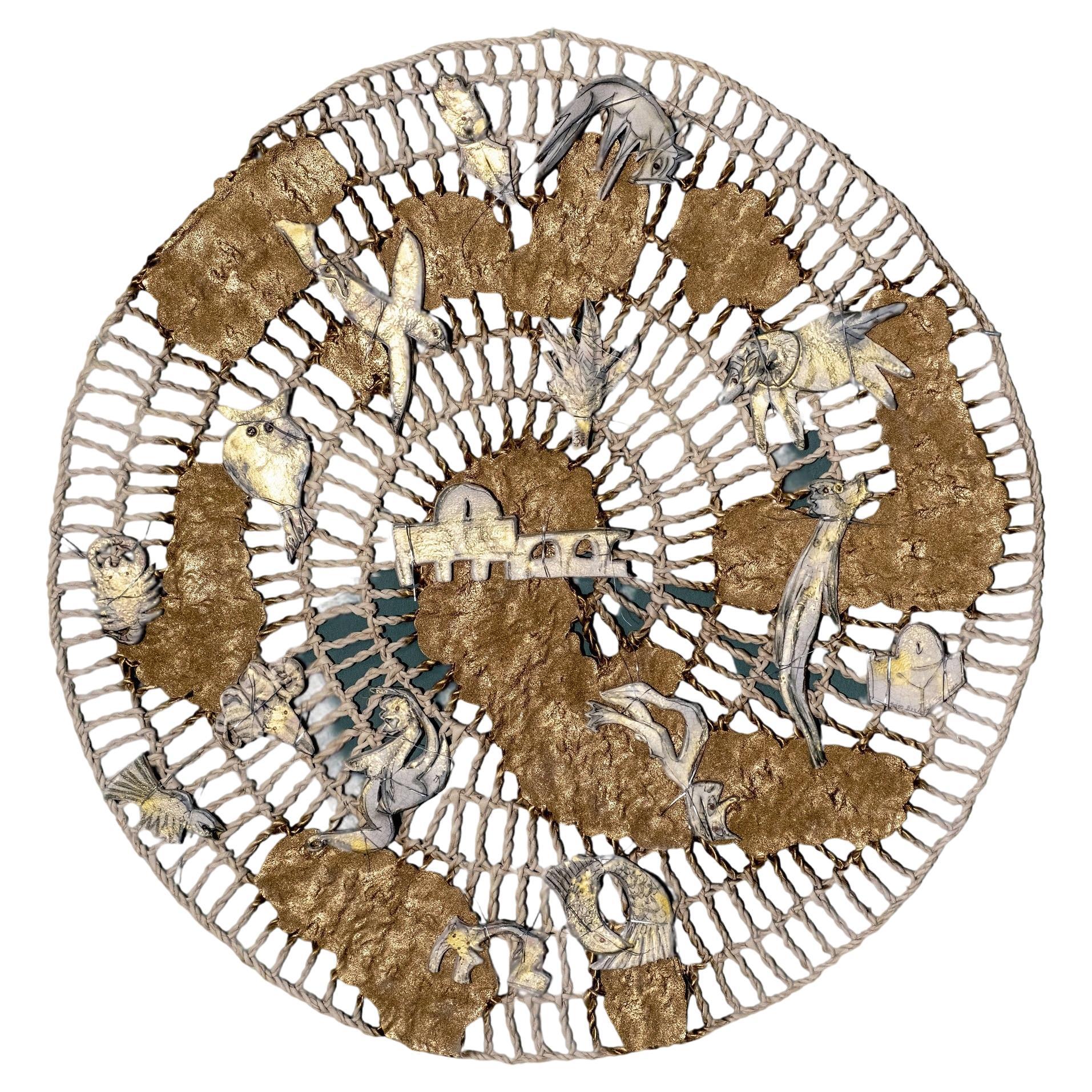 Tapis mural 6'7" : tissage artisanal écologique en fibre naturelle par meriem en vente