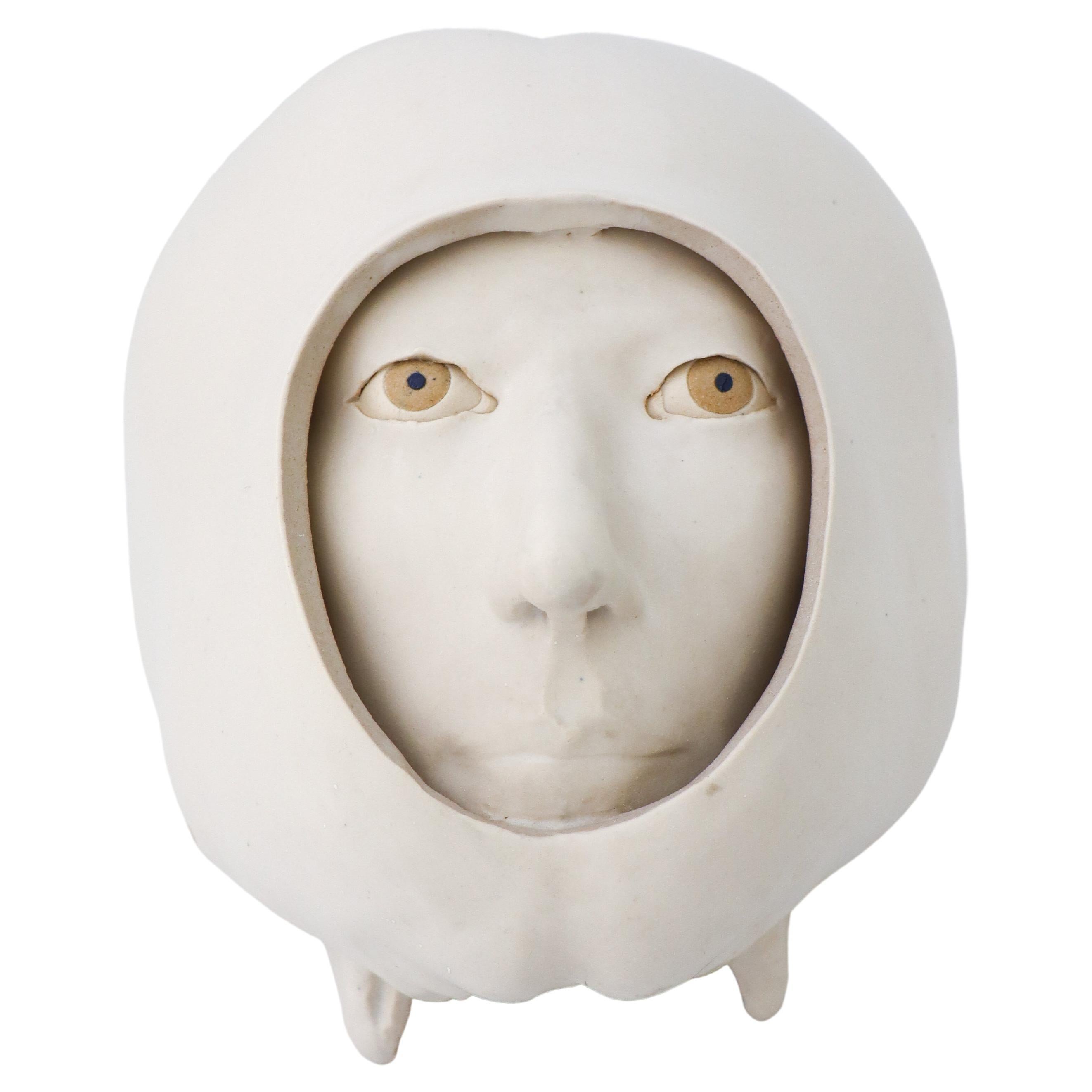 Wall Hanging Sculpture by Britt-Ingrid Persson, Sweden 1960s, Faces Helmet For Sale