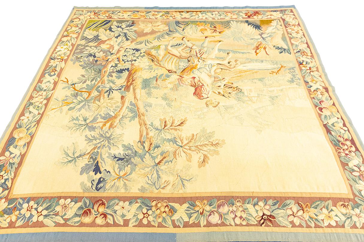 Wandteppich, Nobleman and Companion (Handgeknüpft) im Angebot