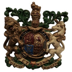 Wandbehang viktorianischen Gusseisen königlichen Wappen Schild Plaque    