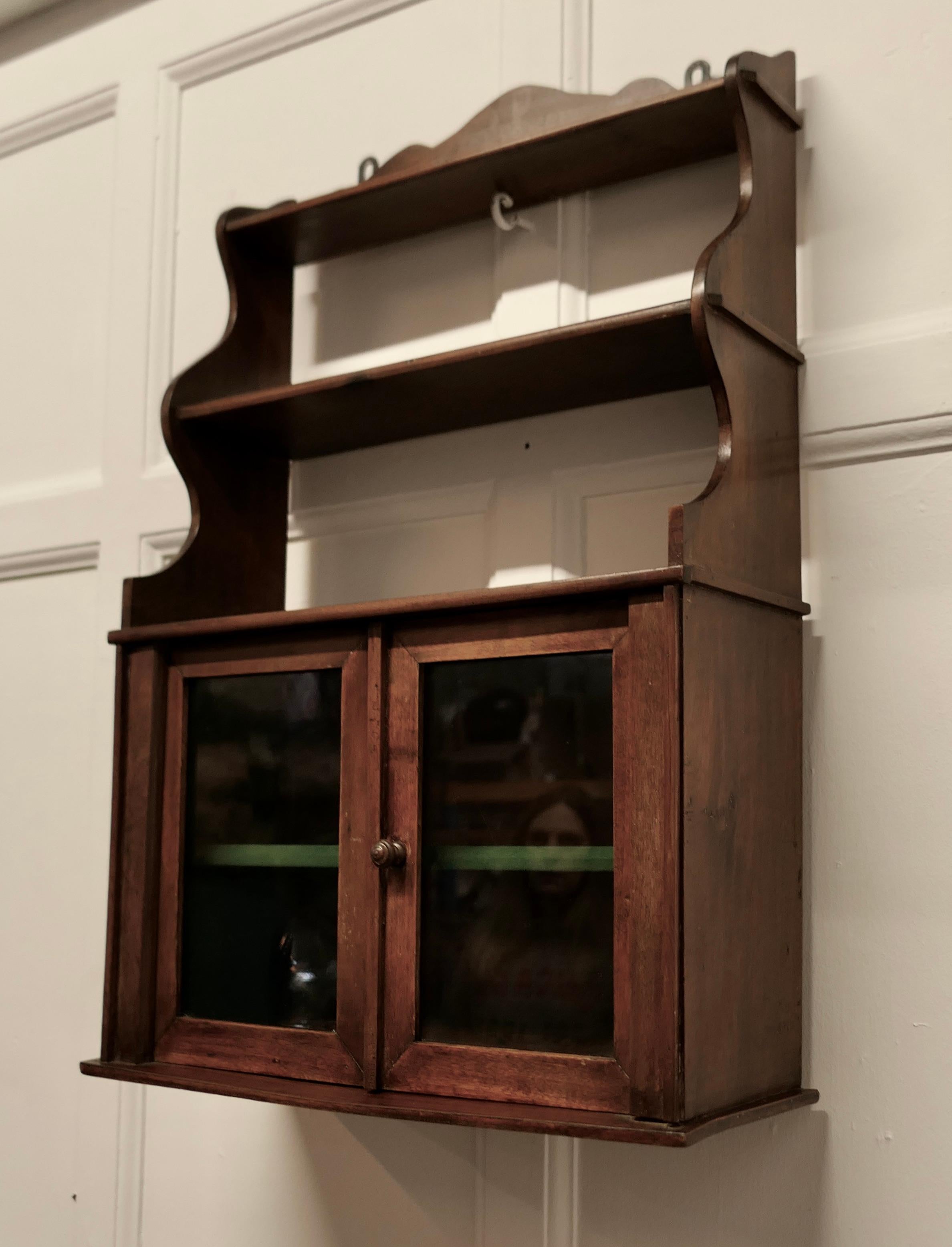 Wall Hanging Walnut Cloakroom or Bathroom Cupboard In Good Condition In Chillerton, Isle of Wight