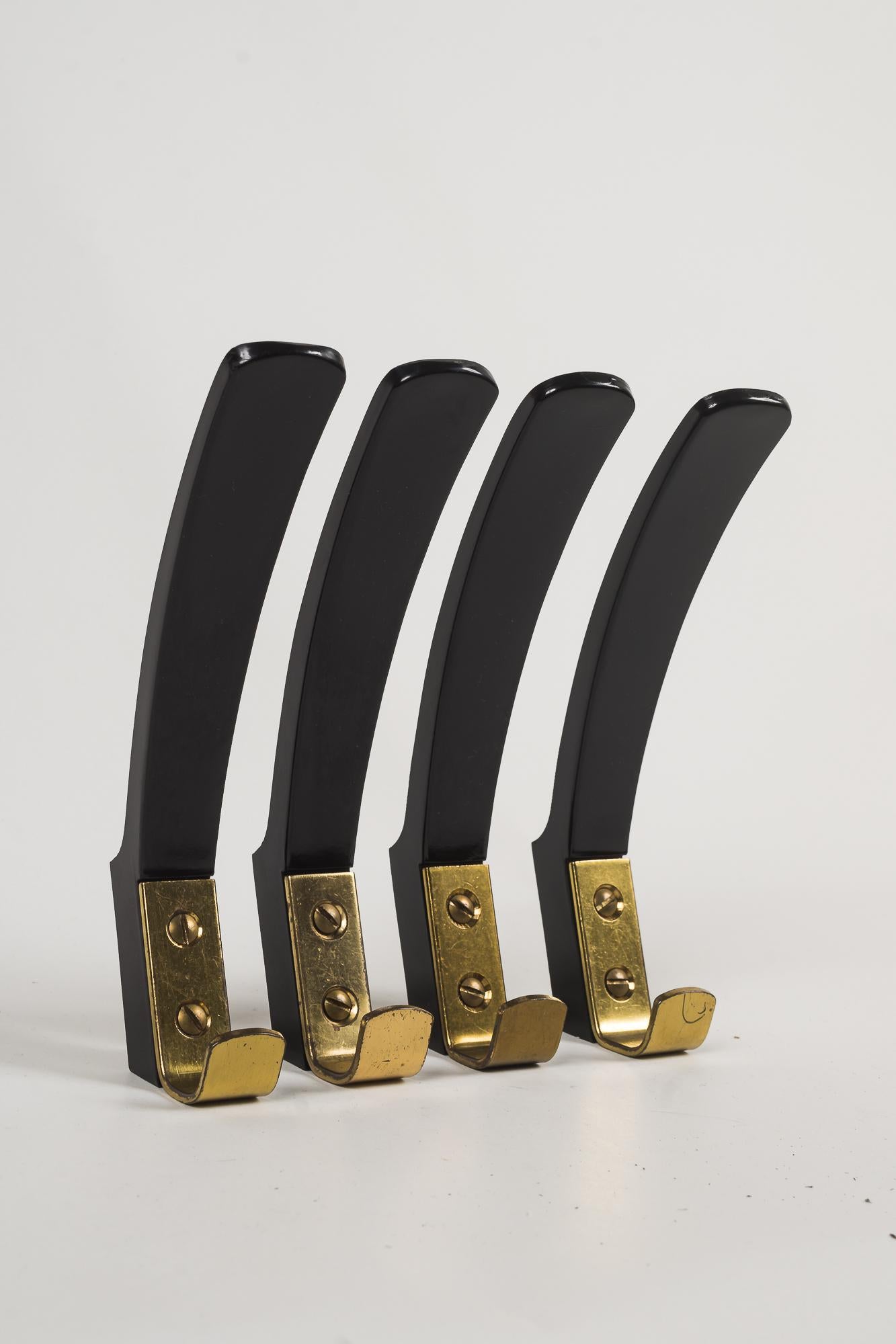 Wall Hooks 'Bakelite and Brass', Vienna, circa 1950s For Sale 1