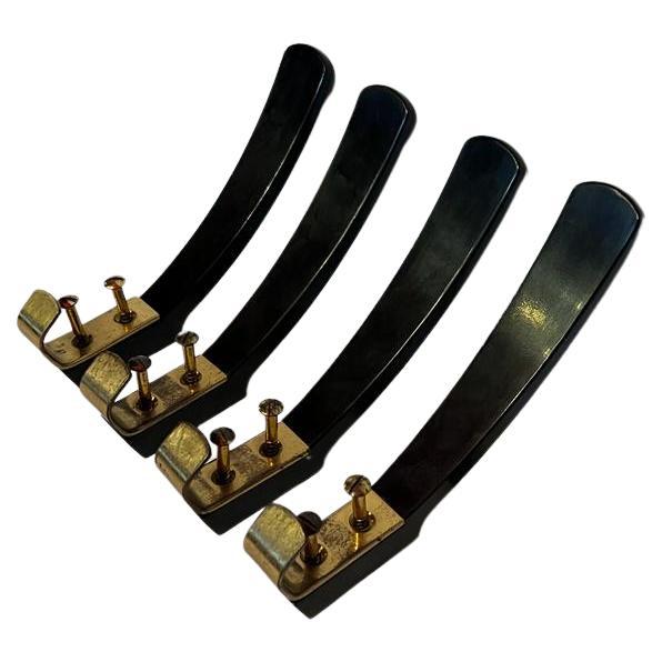 Mid-20th Century Wall Hooks Made of Bakelite and Brass, Austria Around 1950 For Sale