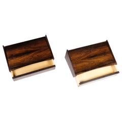 Wall Hung Bedside Tables, Rosewood, Drawers, Ølholm Møbelfabrik, Horsens