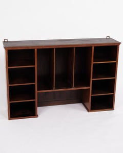 Wall-Hung Bookcase With Shelf Sections In Hand Polished Mahogany From 1890s