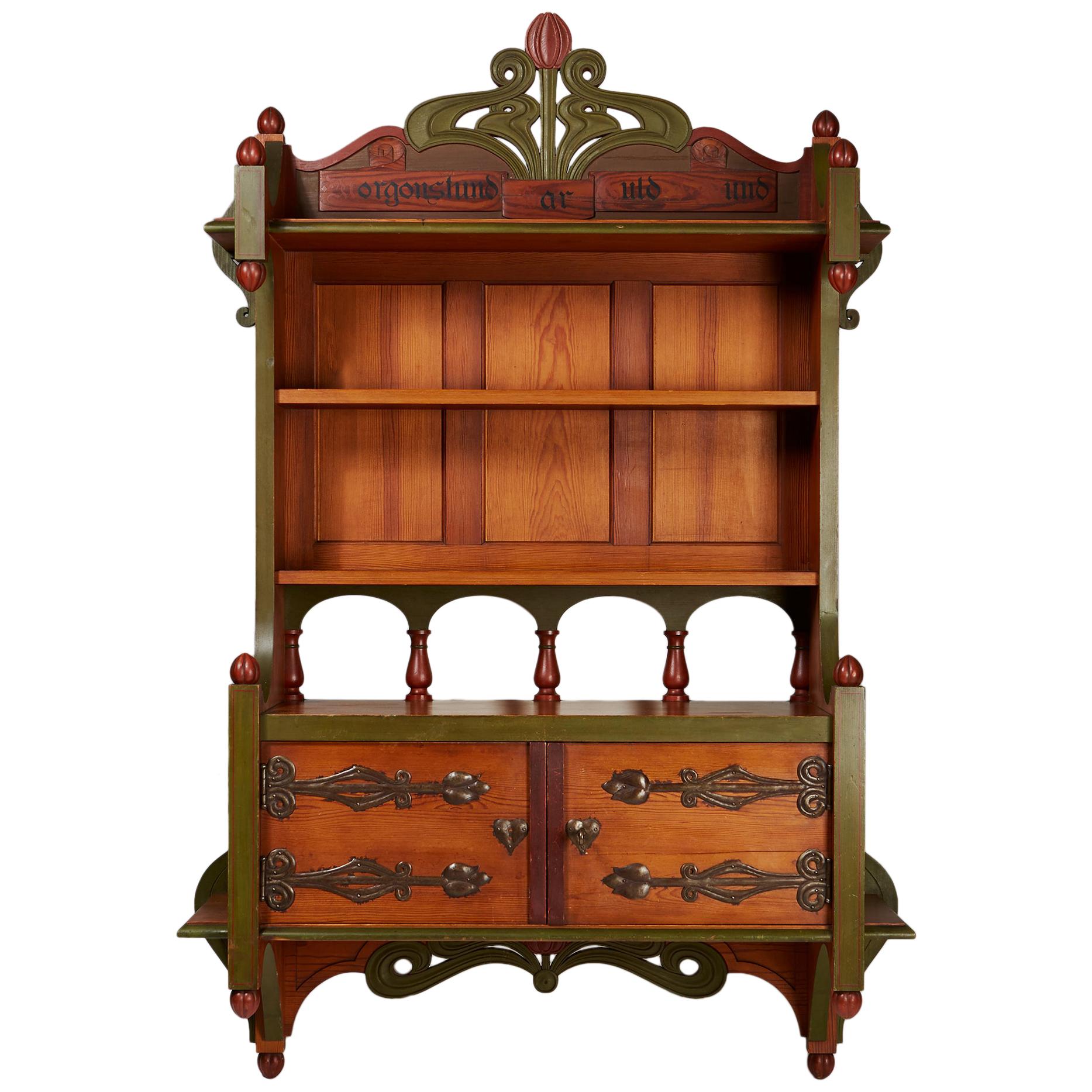 1897 Swedish Folk Art Wall Cabinet – Designed for A. Lagerberg For Sale