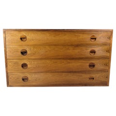Wall-hung Chest Of Drawers Made In Rosewood, Danish Design From 1960s