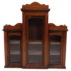Wall-Hung Display Cabinet In Hand Polished Mahogany From 1890s