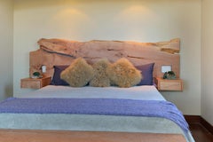 Wall Hung Headboard with Attached Nightstands
