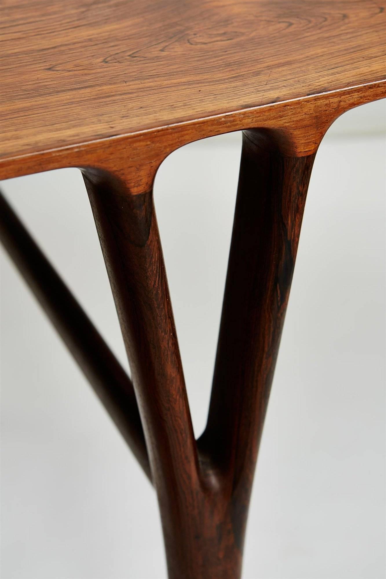 Rosewood Wall Hung Table Designed by Helge Vestergaard Jensen, Denmark, 1950s For Sale
