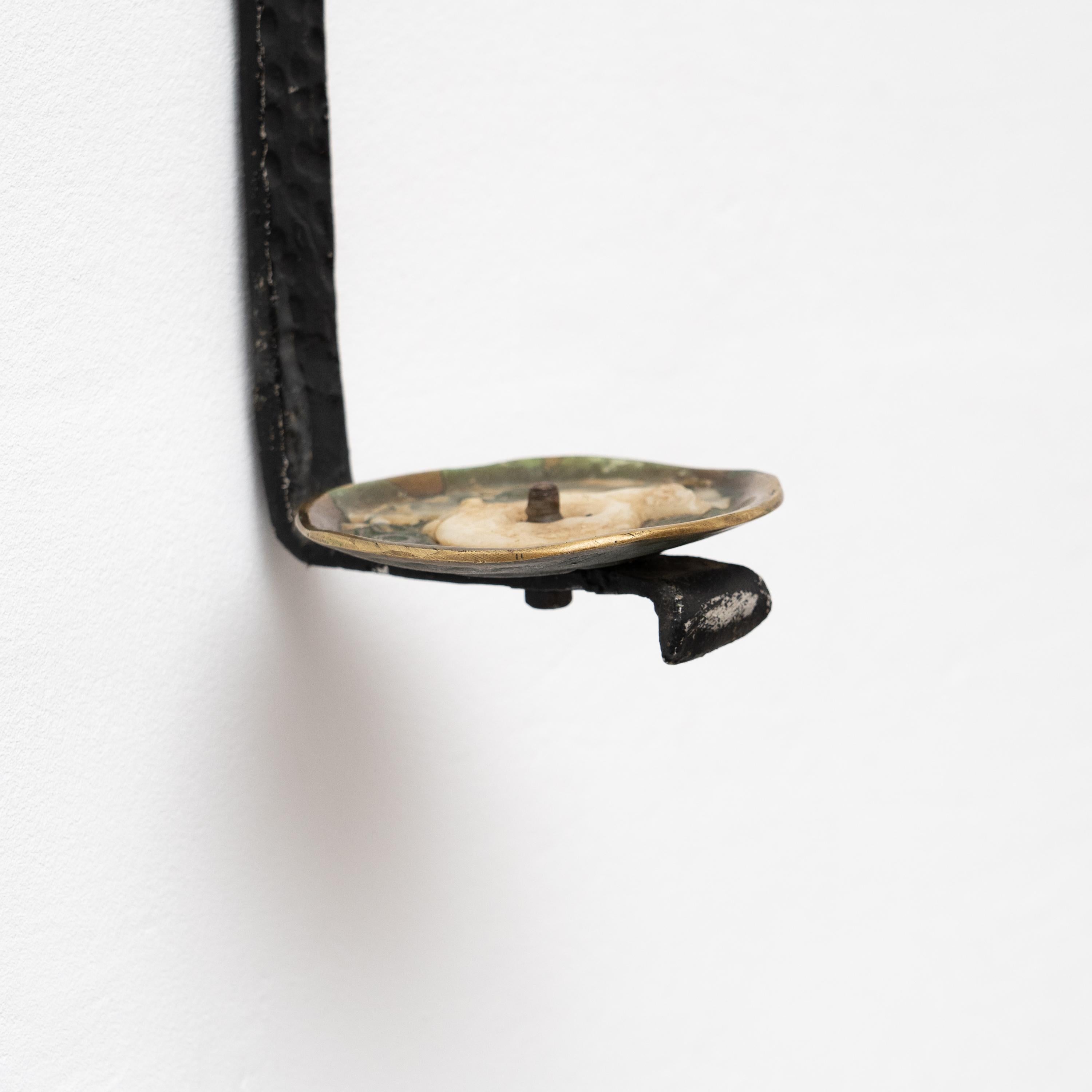 Mid-20th Century Wall Iron Candle Holder, circa 1950   For Sale