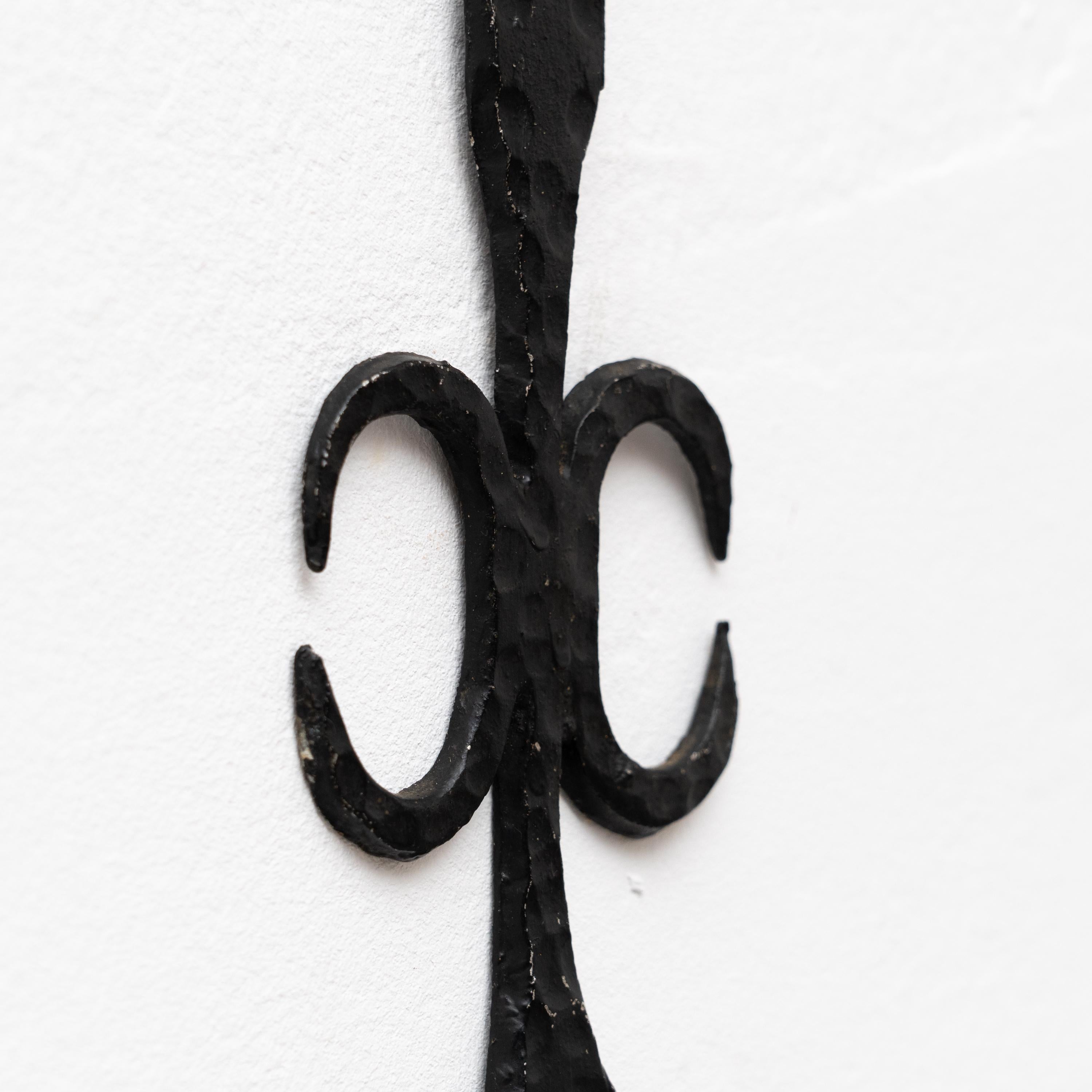 Metal Wall Iron Candle Holder, circa 1950   For Sale