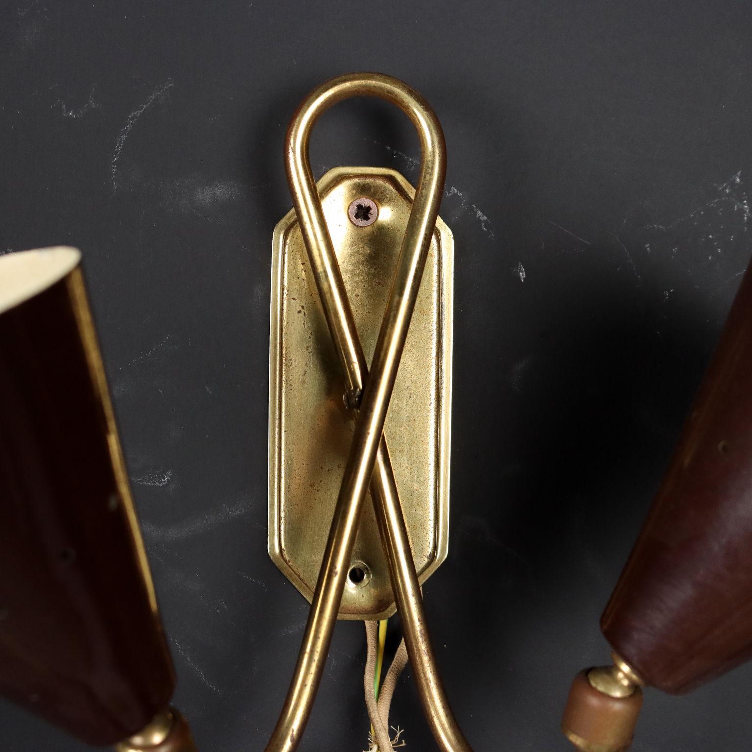 Wall Lamp Aluminium Brass, Italy, 1950s In Good Condition In Milano, IT
