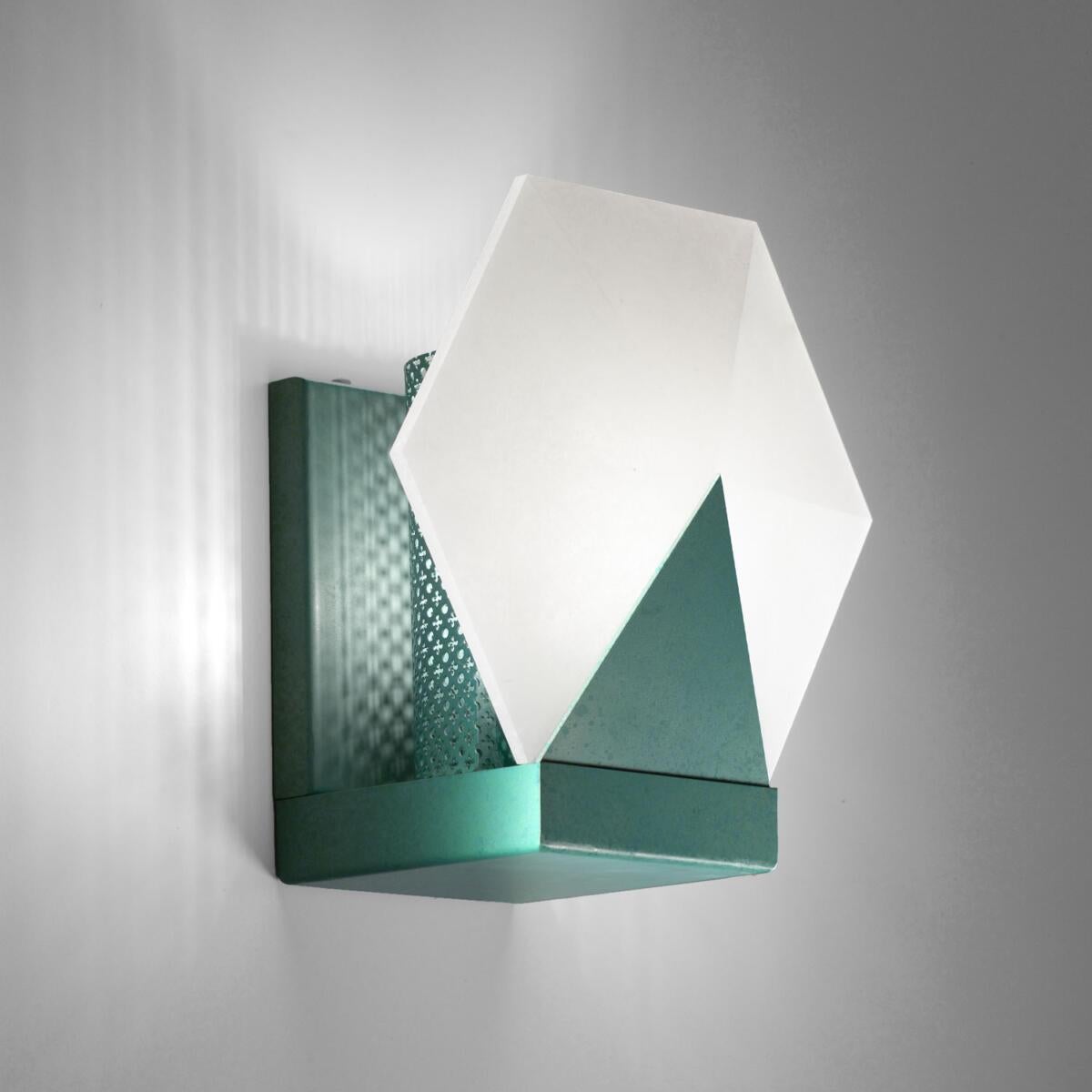 Wall lamp Artemide by Alabastro Italiano
Dimensions: W 25 x D 17 x H 26 cm
Materials: Italian white alabaster, Italian iron, freedom green
Other finishes available. 
Light Source 1 x E27 LED 11 Watt, Tot. 1050 Lumen, 3000 k, 220 V

All our