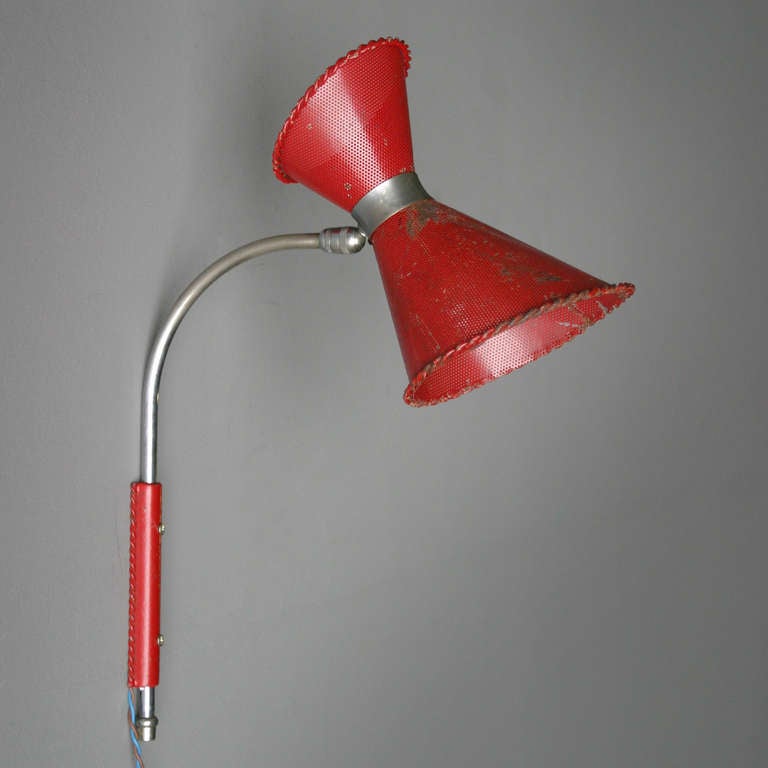 Mid-20th Century Wall Lamp Attributed to Mathieu Matégot