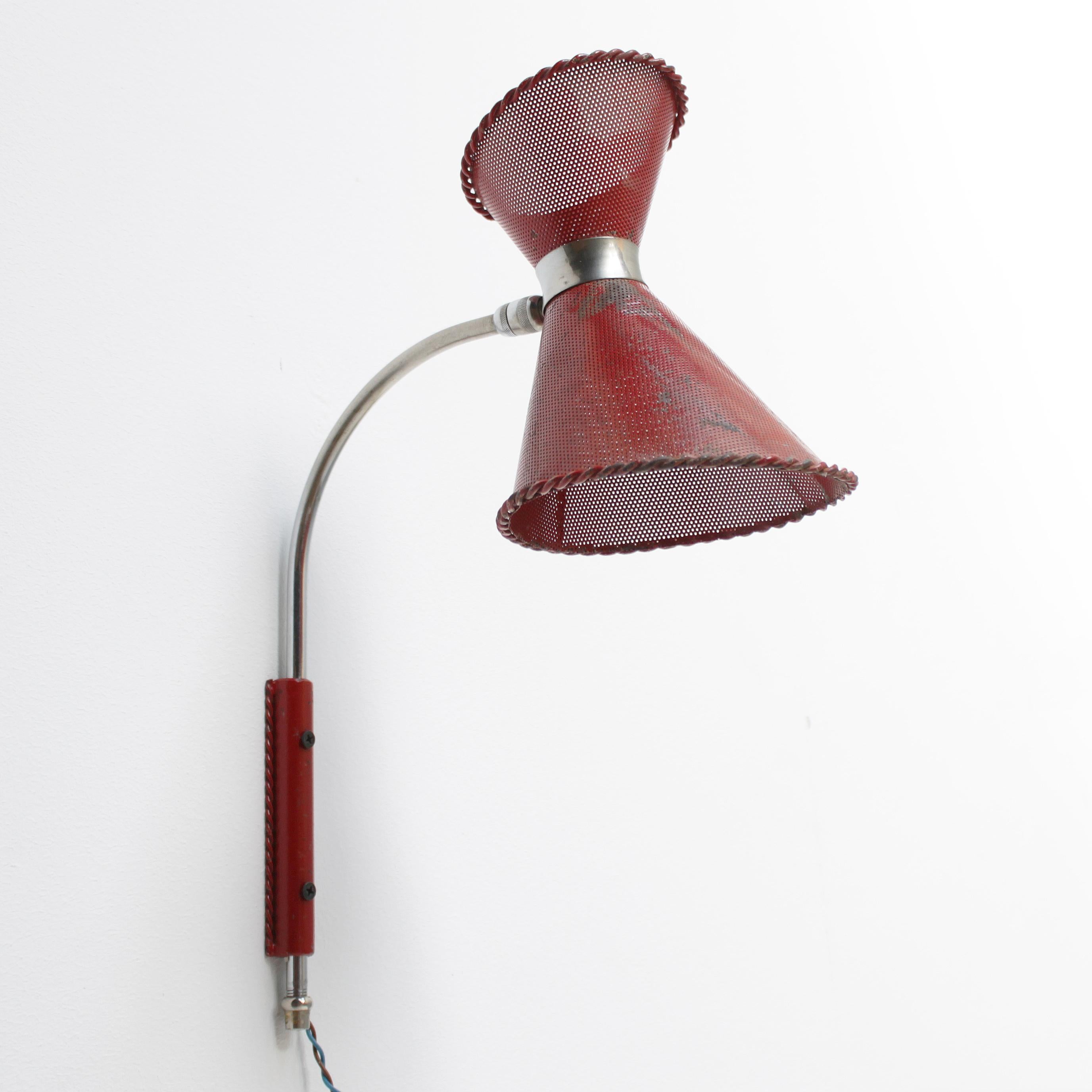 Chrome Wall Lamp Attributed to Mathieu Matégot