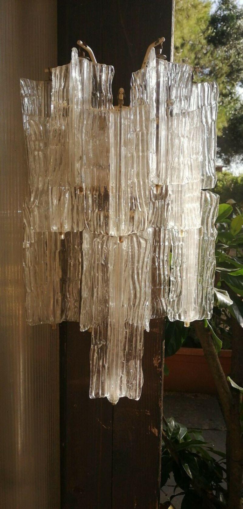 Italian Wall Lamp Bark Glass Design Toni Zuccheri for Venini, 1968 For Sale