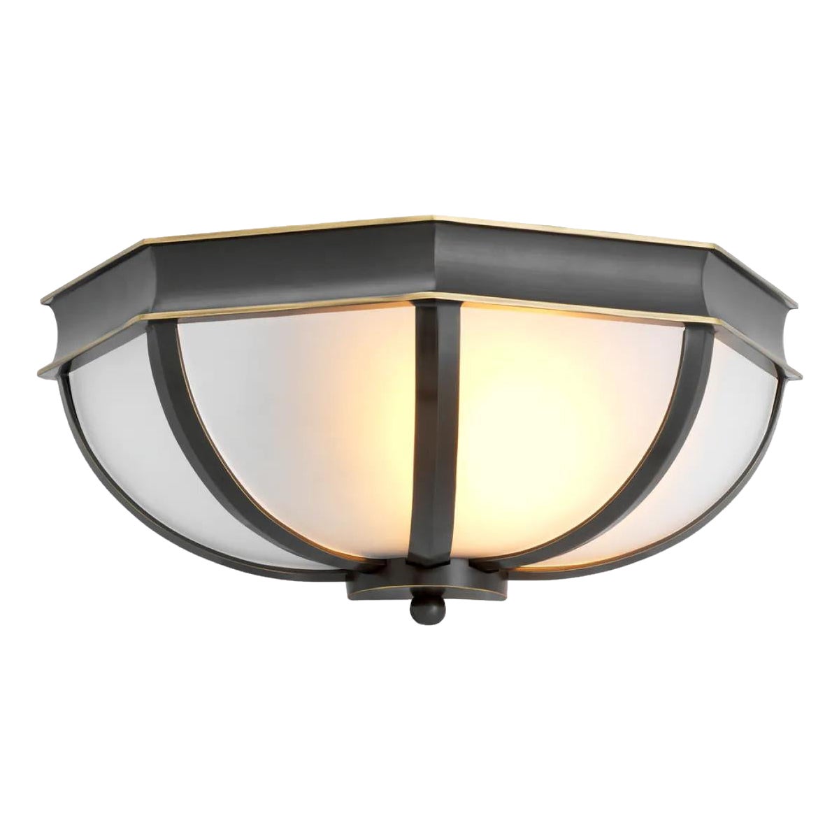 Applique - Finition bronze et verre blanc