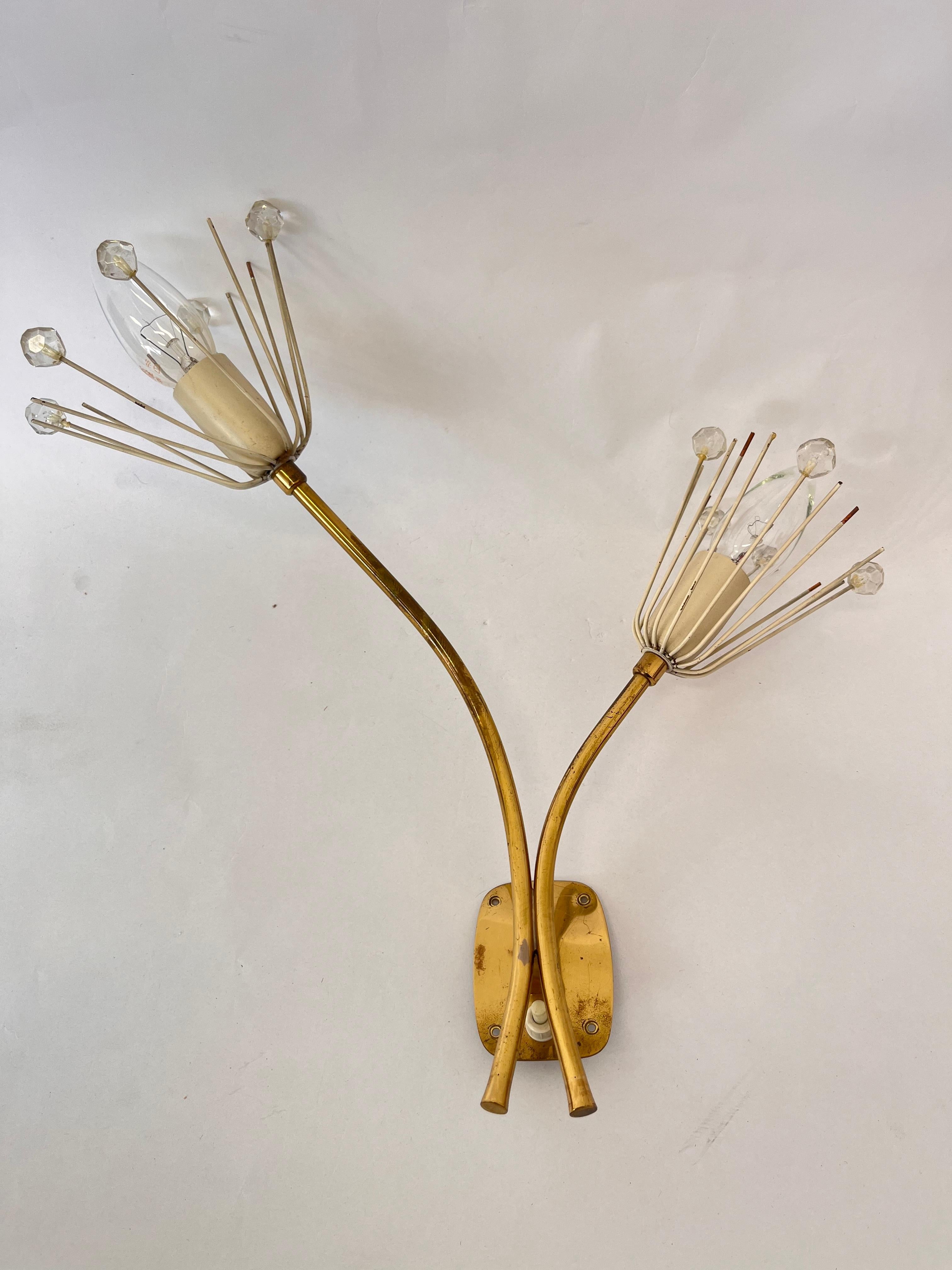 Ottone Lampada da parete di Emil Stejnar per Rupert Nikoll, anni '50 in vendita