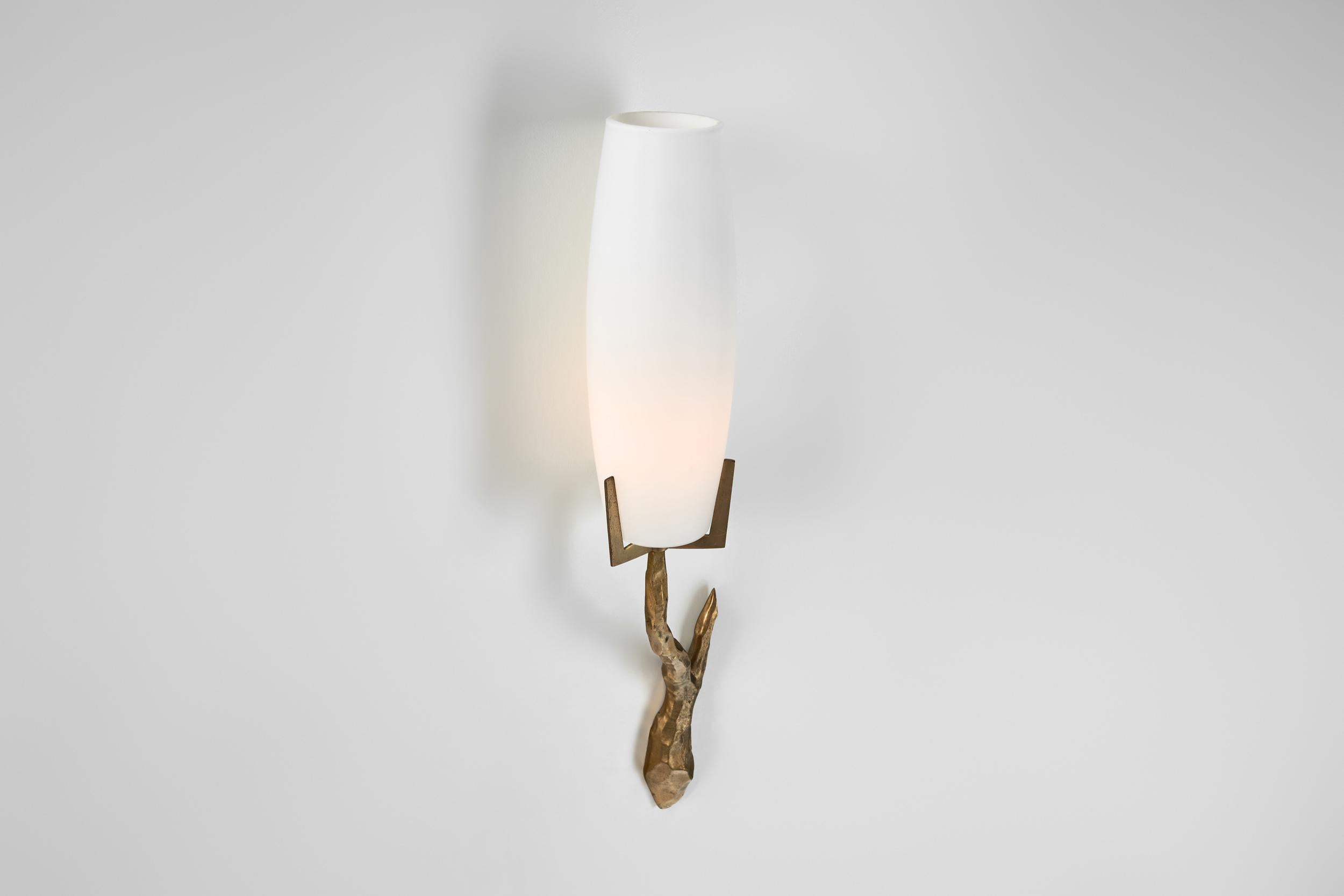 Wandleuchte von Félix Agostini (Attr.) für Maison Arlus, Frankreich ca 1960s im Angebot 3