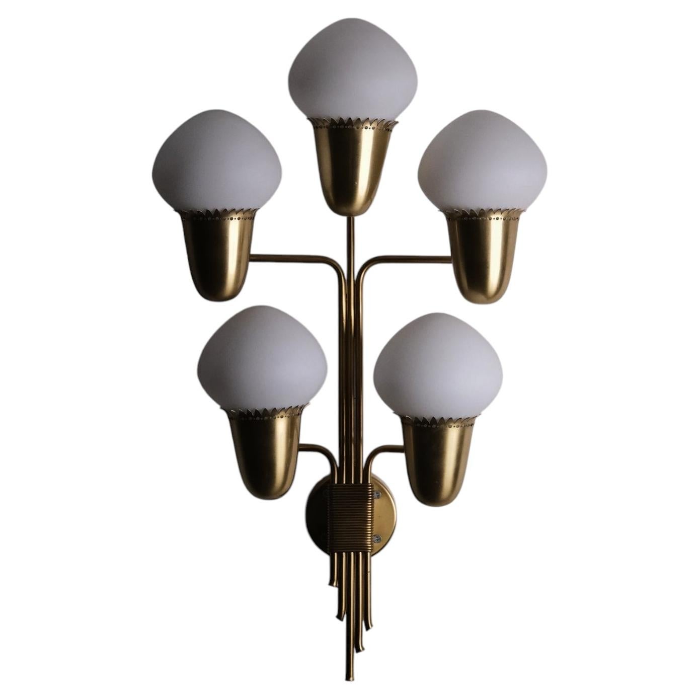 Wall Lamp by Hans-Agne Jakobsson in Brass, Sweden, 1960s