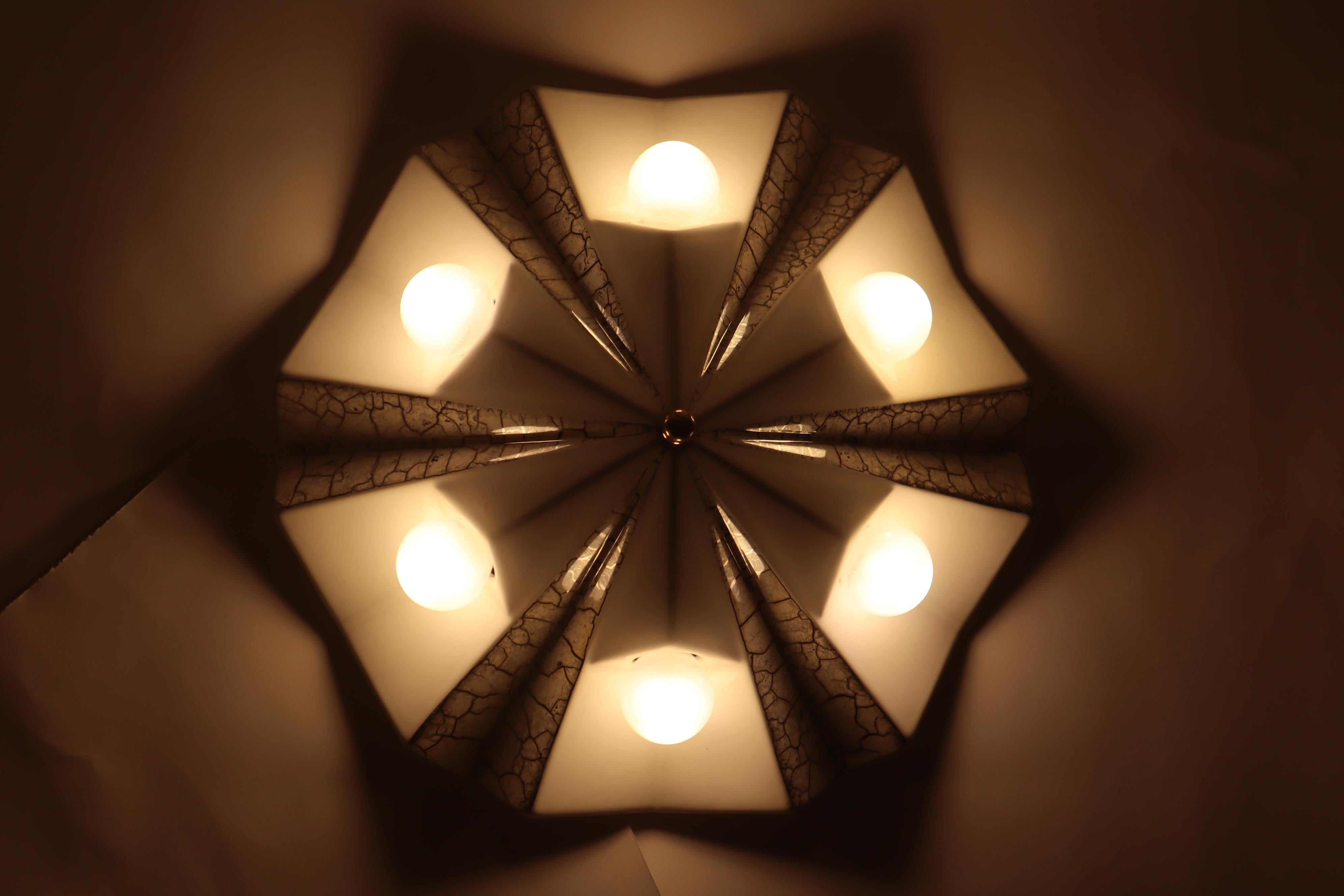 Wall lamp by Pan ceramic in the shape of a white golden star, Germany 1970s For Sale 6
