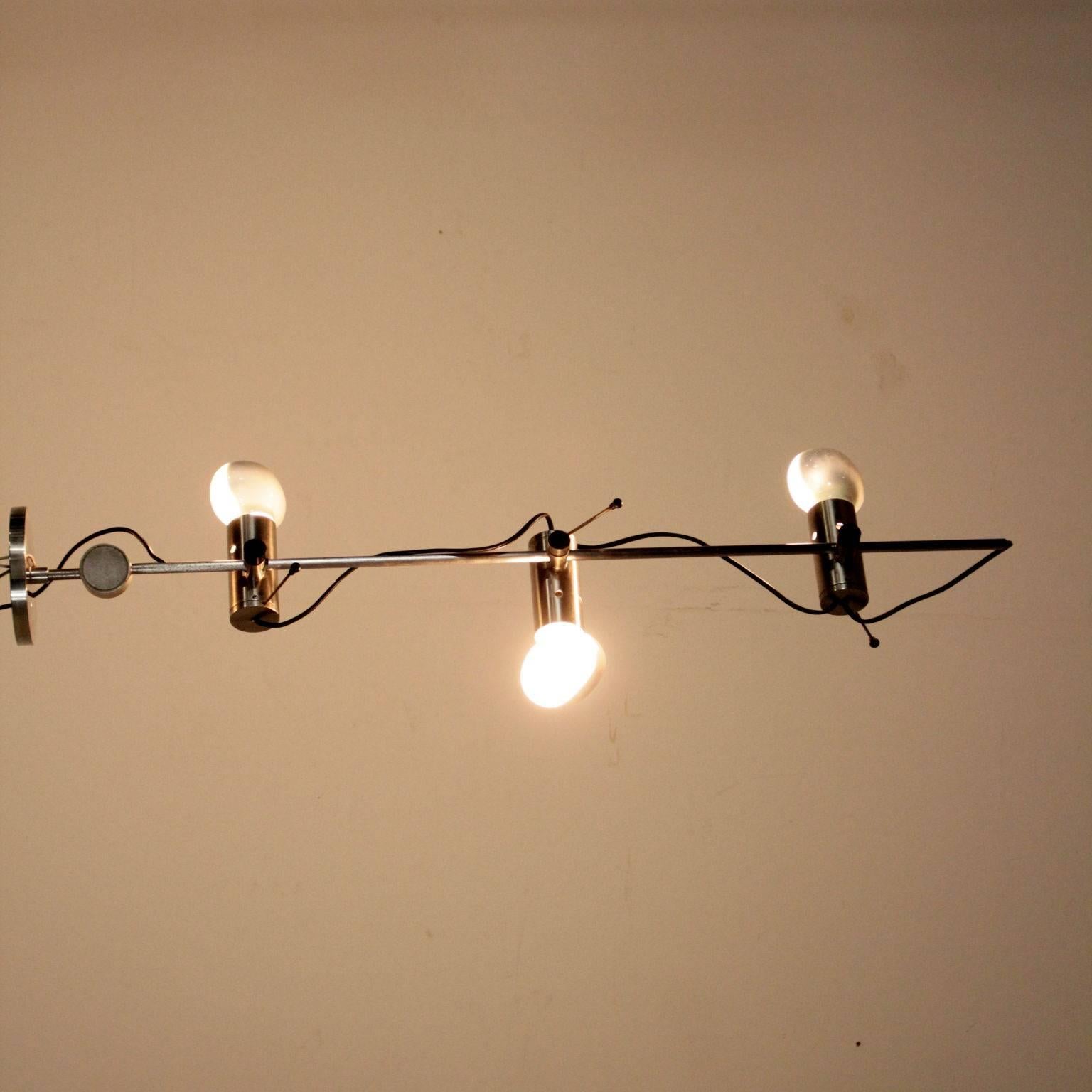Mid-Century Modern Wall Lamp by Tito Agnoli Chromed Metal Vintage Manufactured in Italy