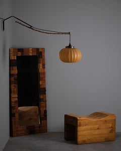 Lampada da parete di autore sconosciuto in bambù e ottone, Danimarca, anni '50