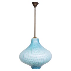 Blue Murano Glass Pendant by Venini / Massimo Vignelli, 1950