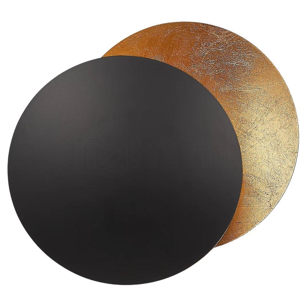 Lámpara de pared Catellani 
Smith Lederam A 17 cm - Negro/Dorado