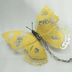 Wall Lamp Chandelier "Butterfly - Farfalla" in Brass, 1960s