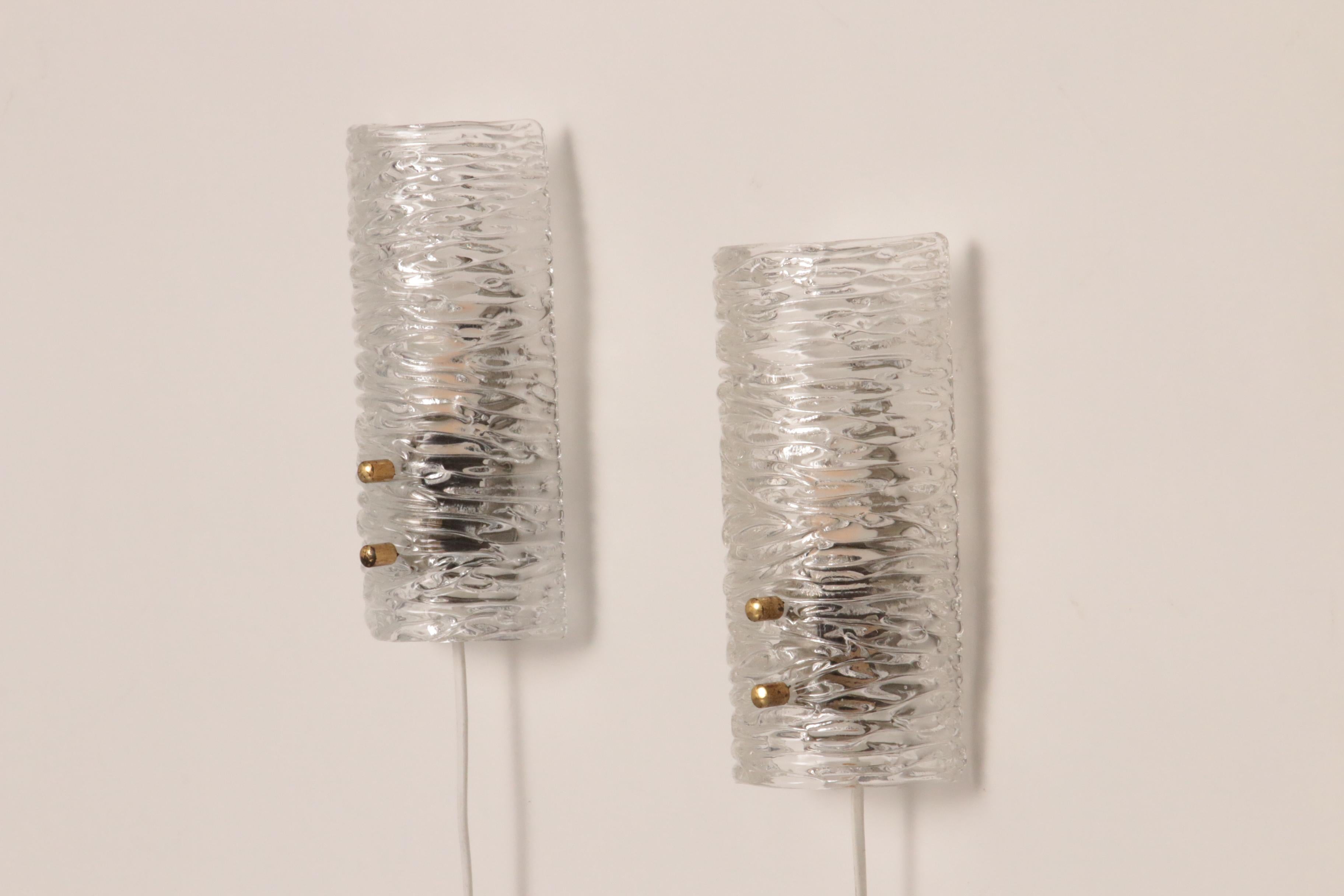Mid-Century Modern Lampe murale conçue par Carl Fagerlund pour Orrefors, Suède en vente