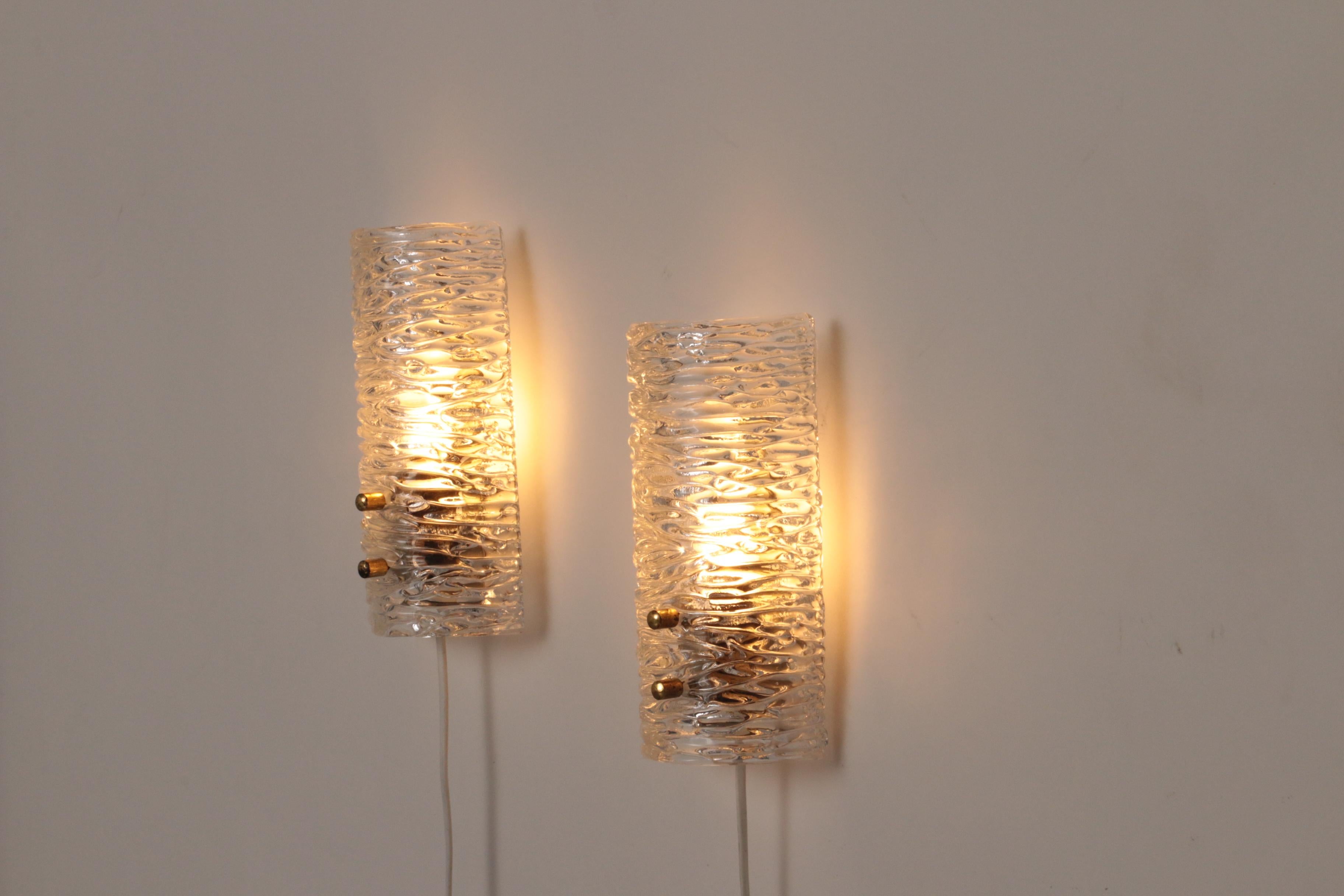 Verre Lampe murale conçue par Carl Fagerlund pour Orrefors, Suède en vente