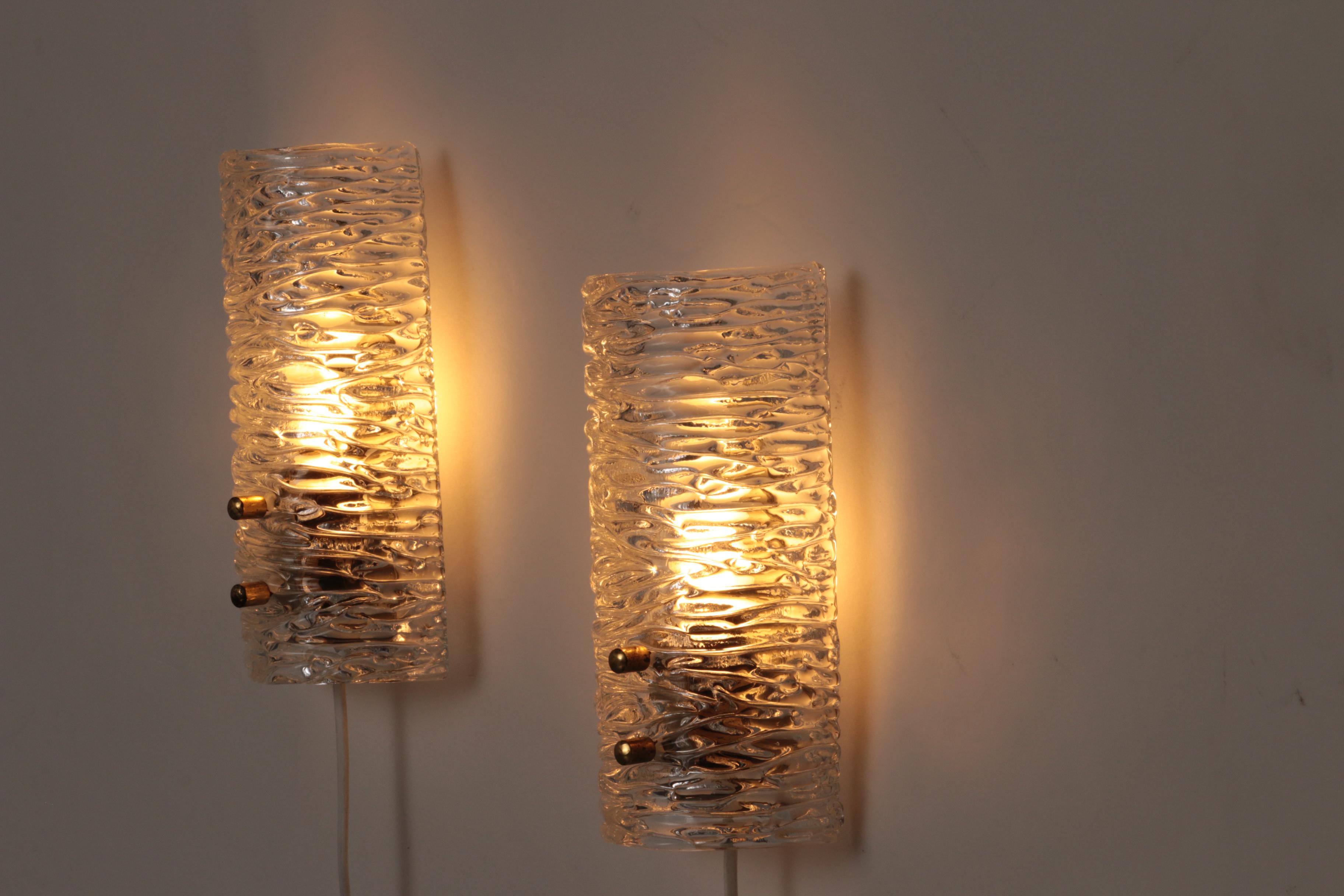 Lampe murale conçue par Carl Fagerlund pour Orrefors, Suède en vente 1