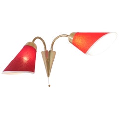 Wall Lamp Duo Rosso, 1950s