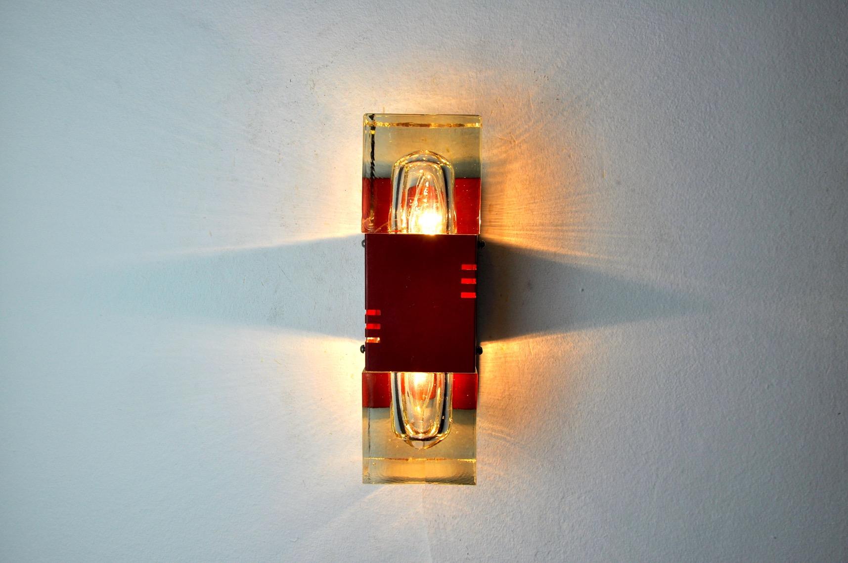Lámpara de pared de cristal de Murano Sciolari Italia 1970 en Bueno estado para la venta en BARCELONA, ES
