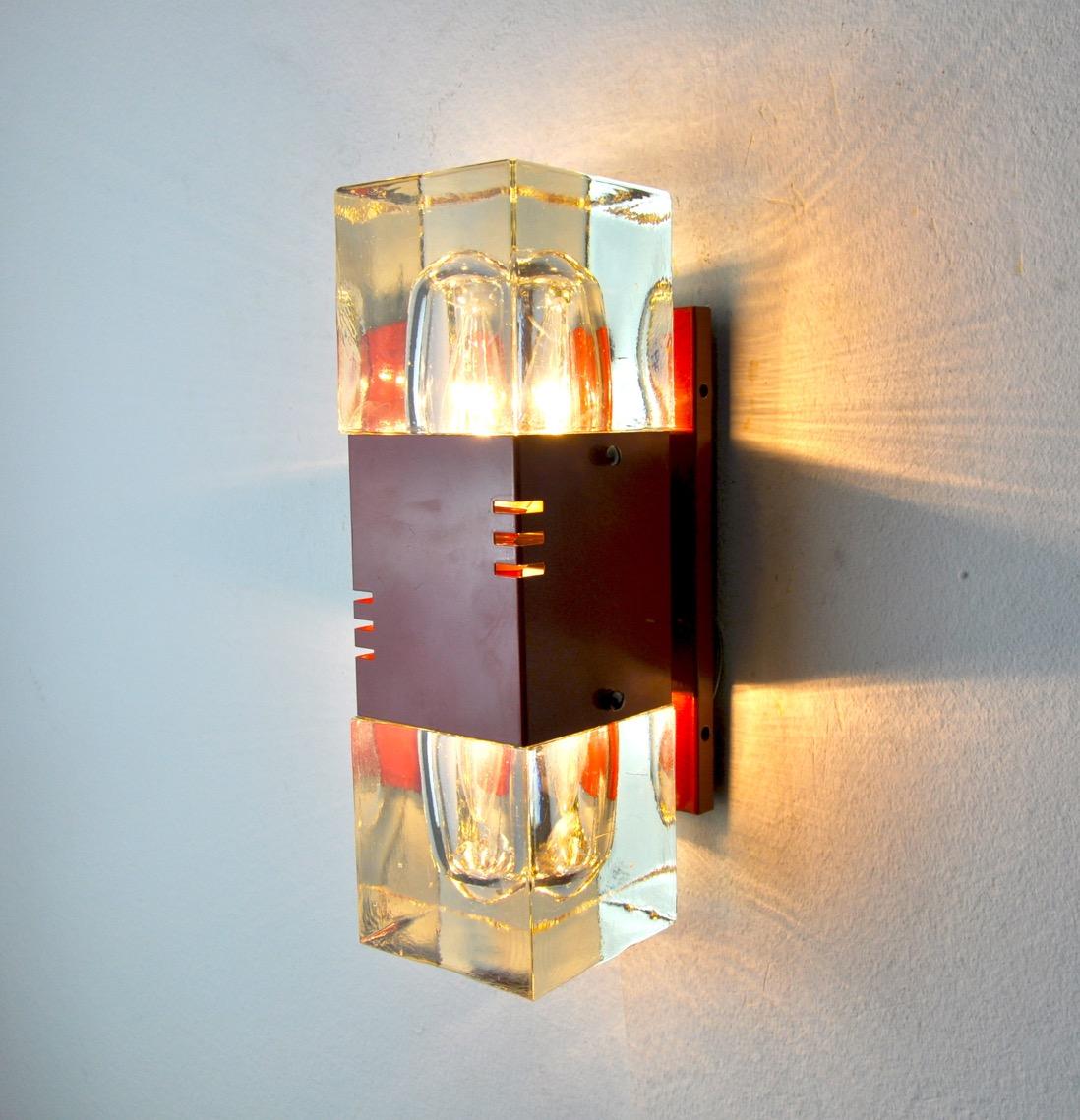 Lámpara de pared de cristal de Murano Sciolari Italia 1970 finales del siglo XX en venta