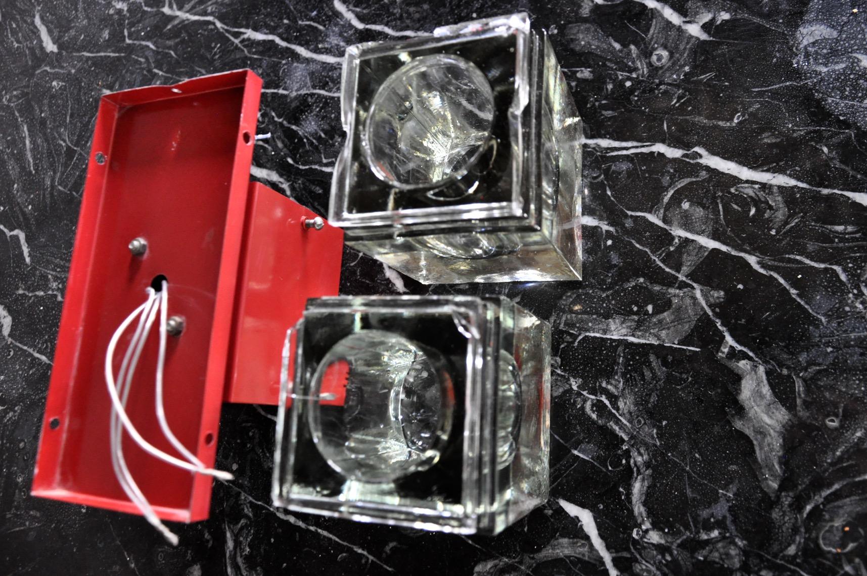Lámpara de pared de cristal de Murano Sciolari Italia 1970 en venta 2