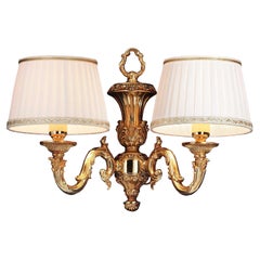 Wall Lamp in Amber with French Gold Finishing by Modenese