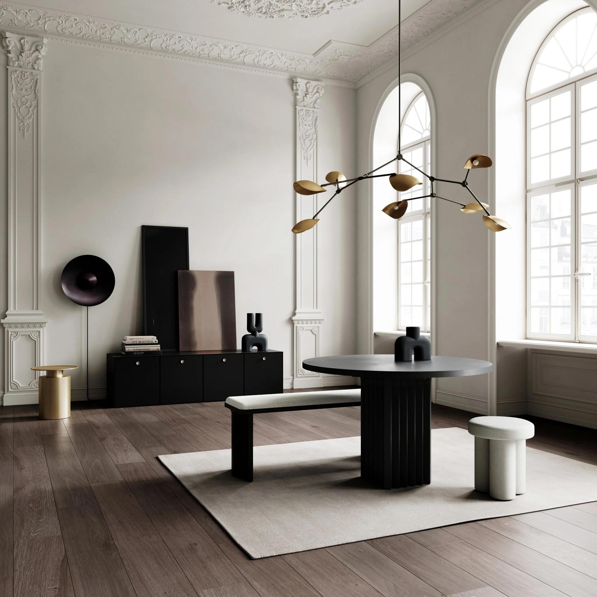 Moderne Lampe murale en aluminium noir brûlé, une œuvre d'art contemporaine. en vente