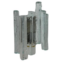 Wall Lamp in Frosted Ice Glass by J. T. Kalmar for Kalmar Franken KG, 1960s