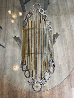 Wall lamp in iron and glass Poliarte, Italy 1960s, H 82cm