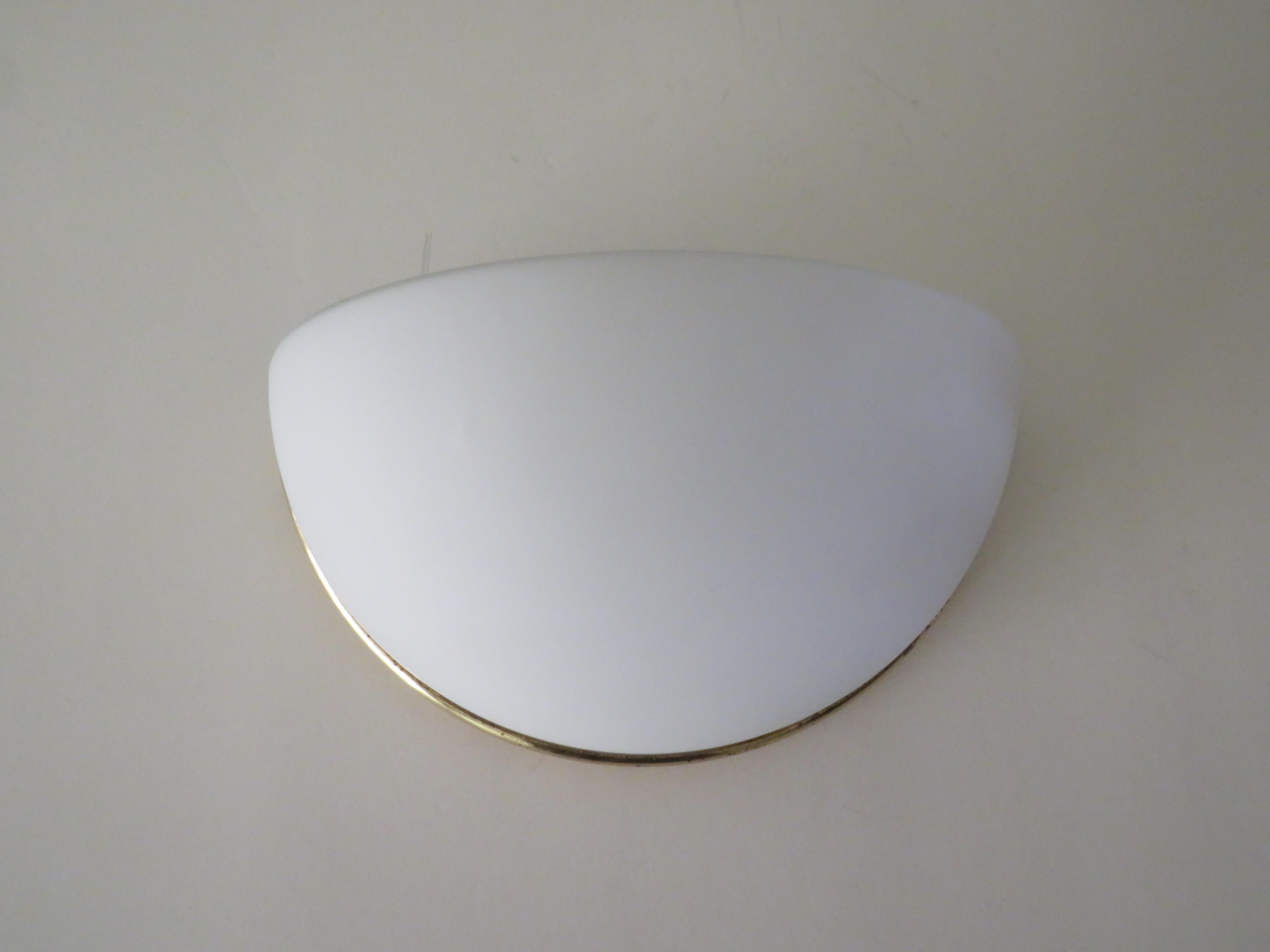 Mid-Century Modern Wall Lamp in Opaline Glass by Glashütte Limburg, Germany, 1970s