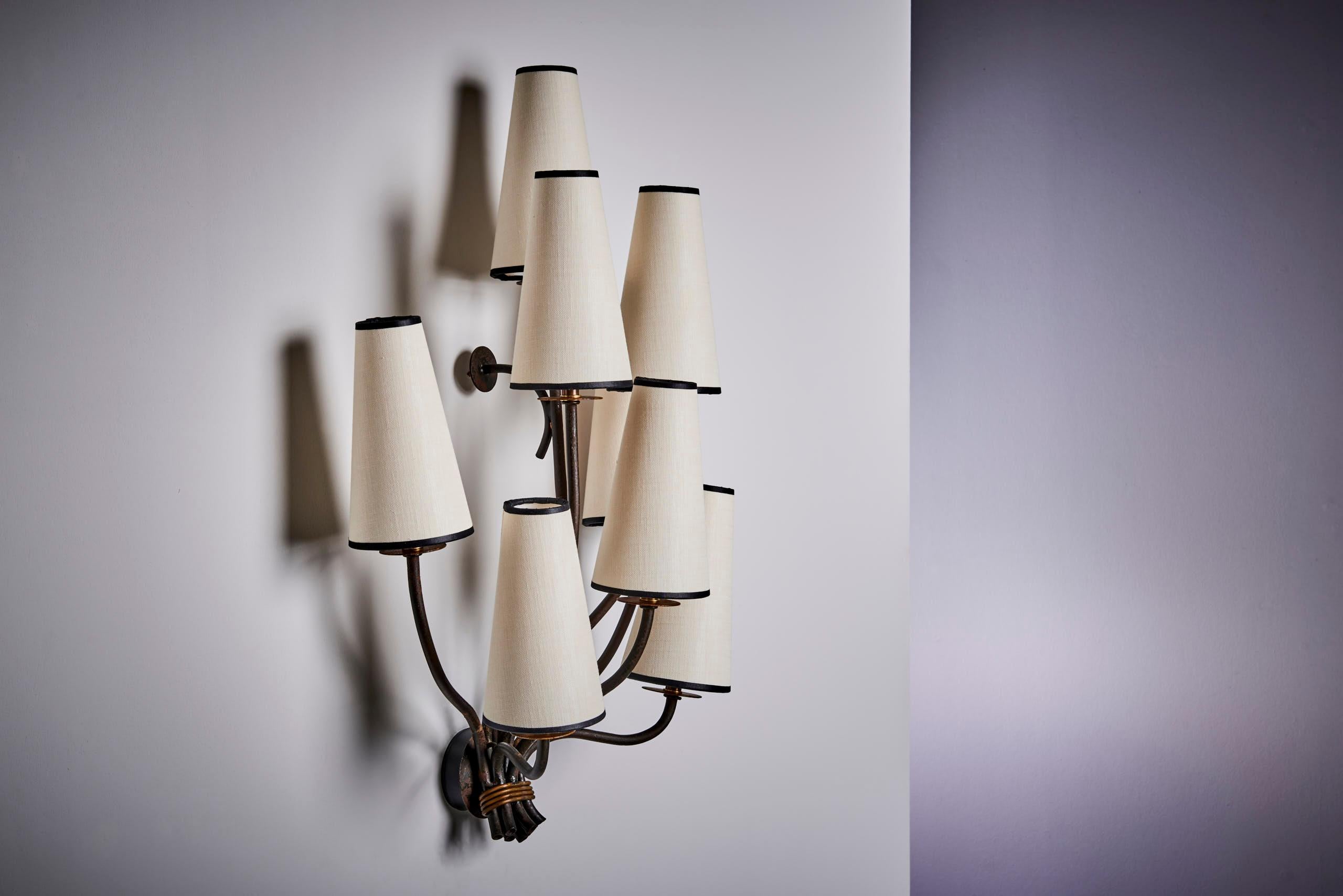 Wall Lamp in the manner of Jean Royere with 8 Branches France 1950s In Good Condition In Berlin, DE