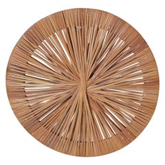 Lampe murale en bambou tressé en forme de soleil, Italie, années 1960
