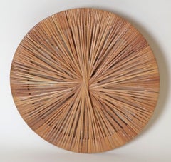 Wall Lamp Made of Woven Bamboo in the Shape of a Sun, Italy 1960s