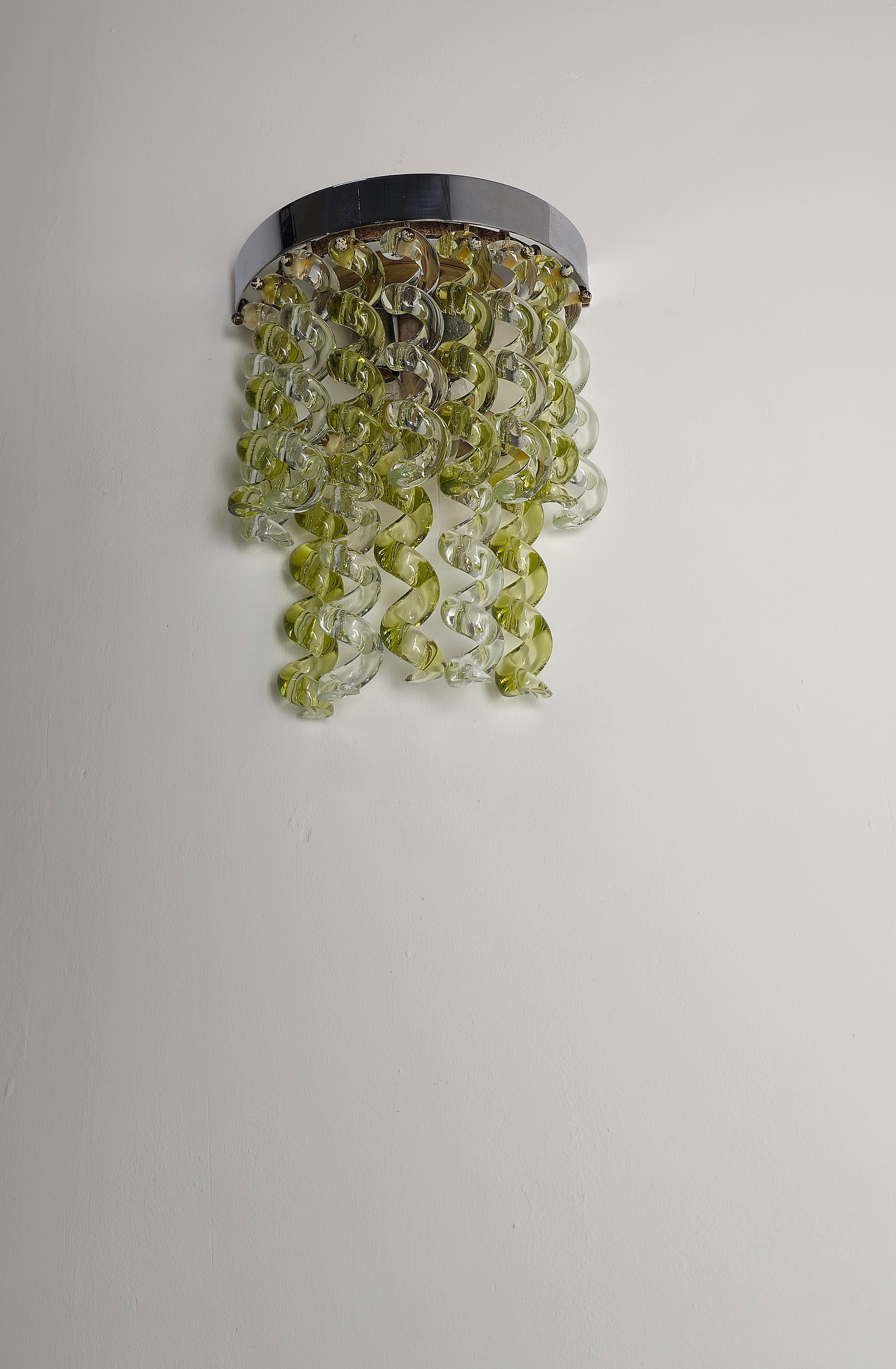Lampe murale Maestri Muranesi Mid-Century Italy 1970s Murano Glass en vente 4
