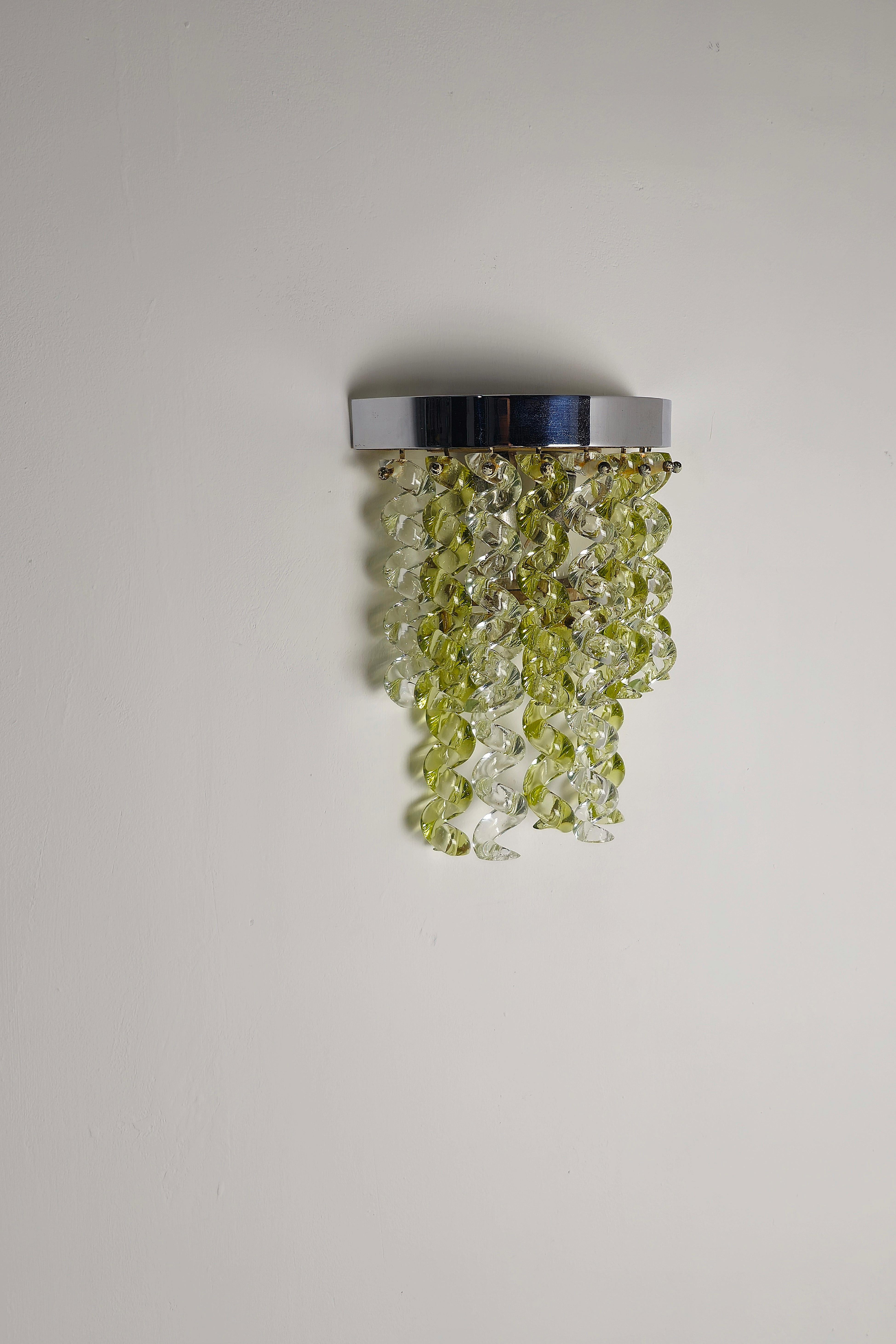 Métal Lampe murale Maestri Muranesi Mid-Century Italy 1970s Murano Glass en vente