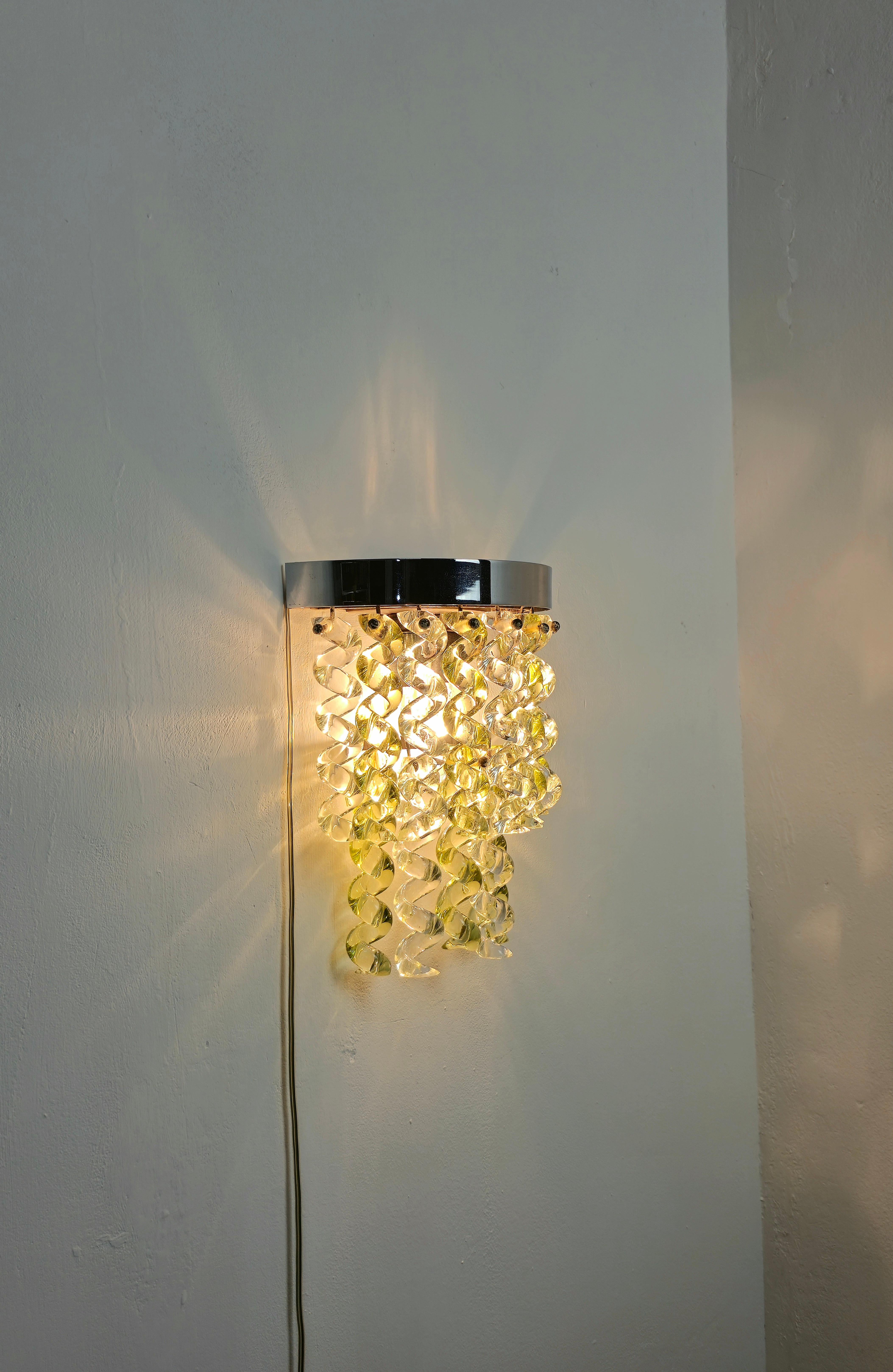 Lampe murale Maestri Muranesi Mid-Century Italy 1970s Murano Glass en vente 2