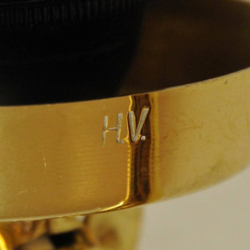 Wall Lamp on a Brass Arm with Glassdome Høvik Verk, Norway, 1950s 1